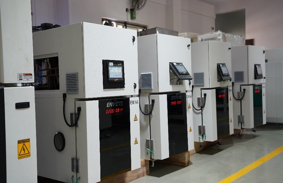 Finished Environmental Chambers undergoing operational testing before being shipped from the factory to ensure reliability and quality when delivered.